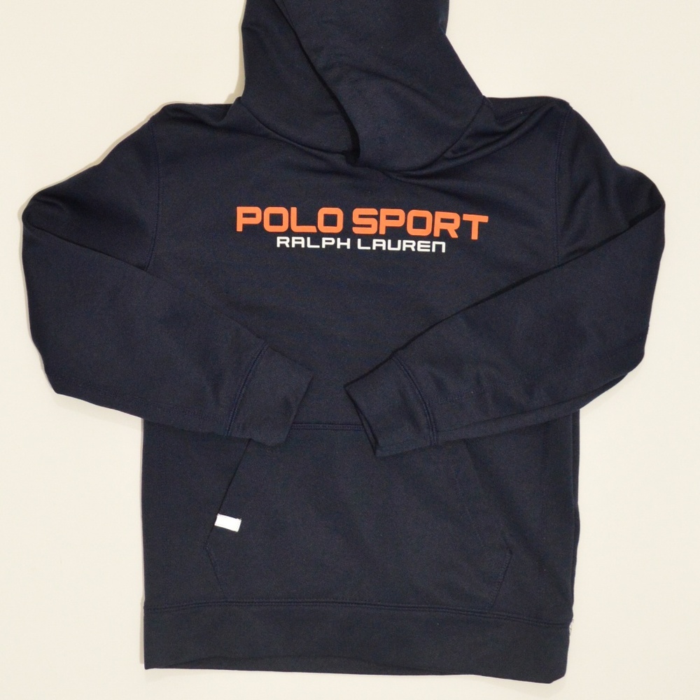 Boys Polo Sport Navy Performance Hoodie Hooded